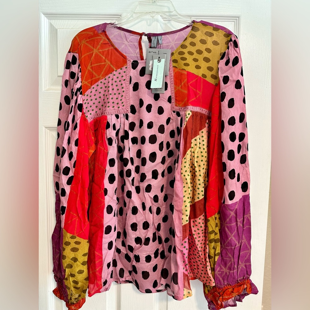 NWT Women’s Anthropologie 3X Plus Size Long Sleeve Flowy Blouse